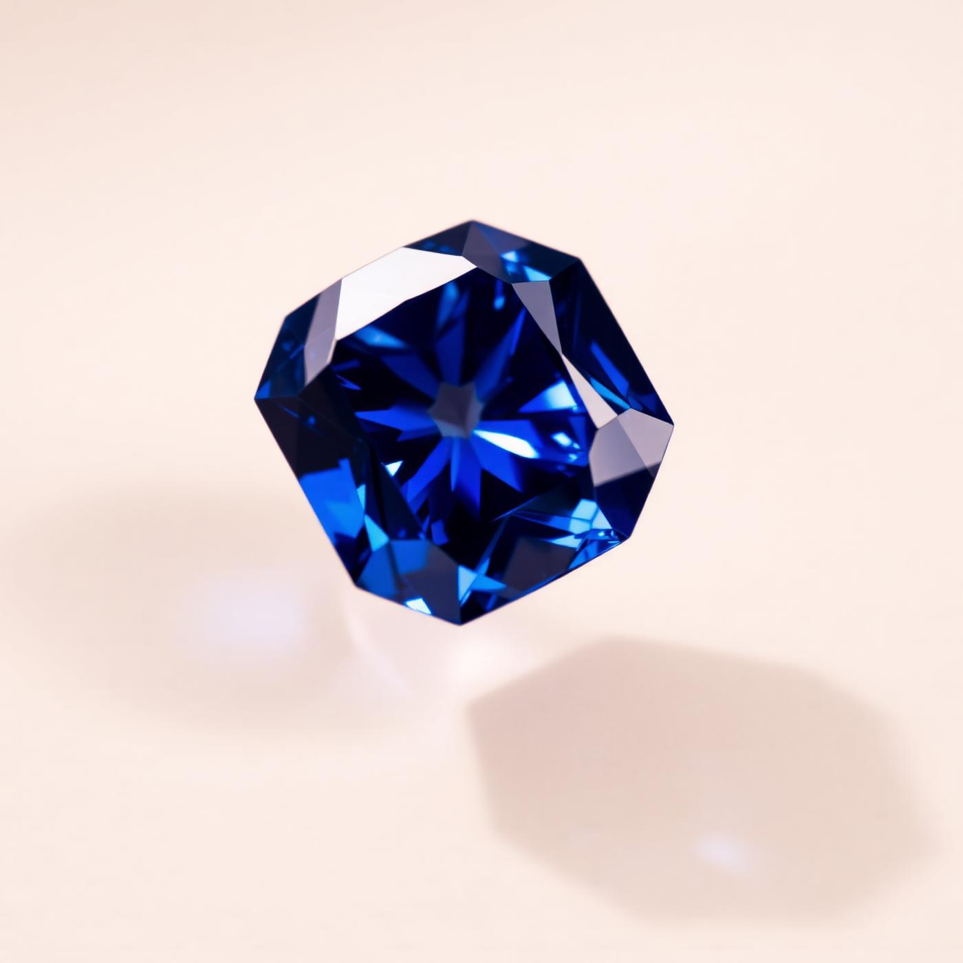Faceted natural Ceylon blue sapphire